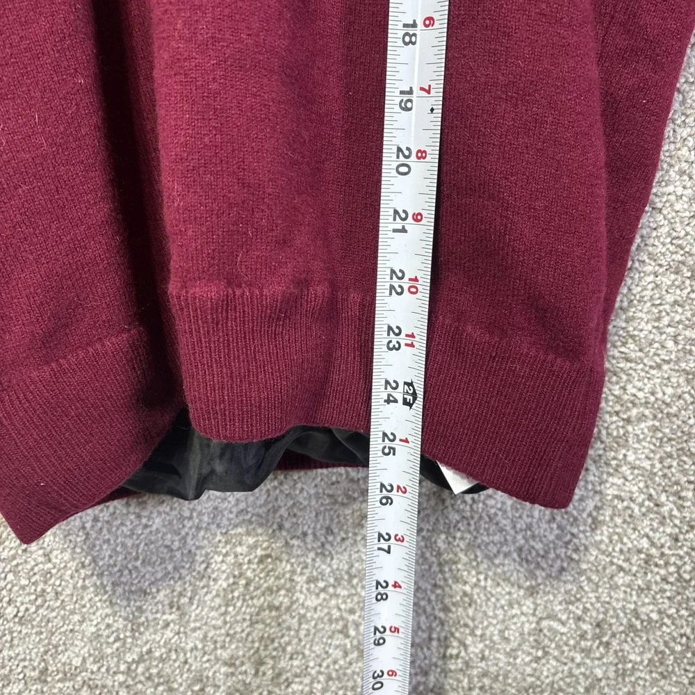 ProQuip Sweater Mens Medium Red Lambswool 1/4‎ Zip Lined Golf Water Repellent